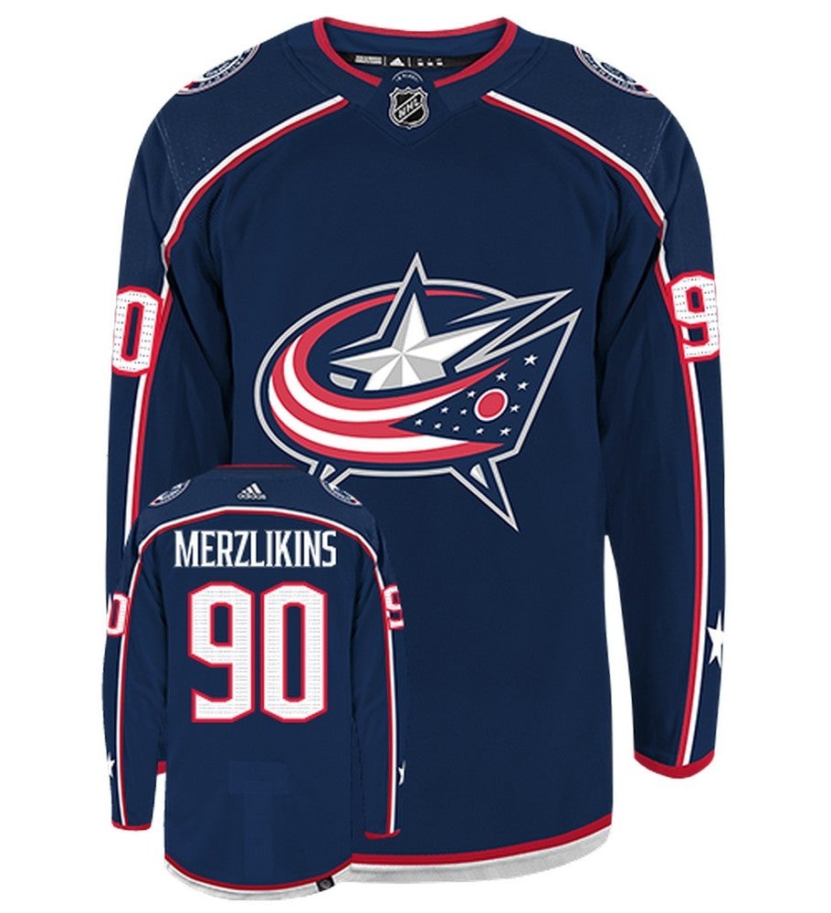 Elvis Merzlikins Columbus Blue Jackets Adidas Primegreen Authentic NHL Hockey Jersey - vstockx