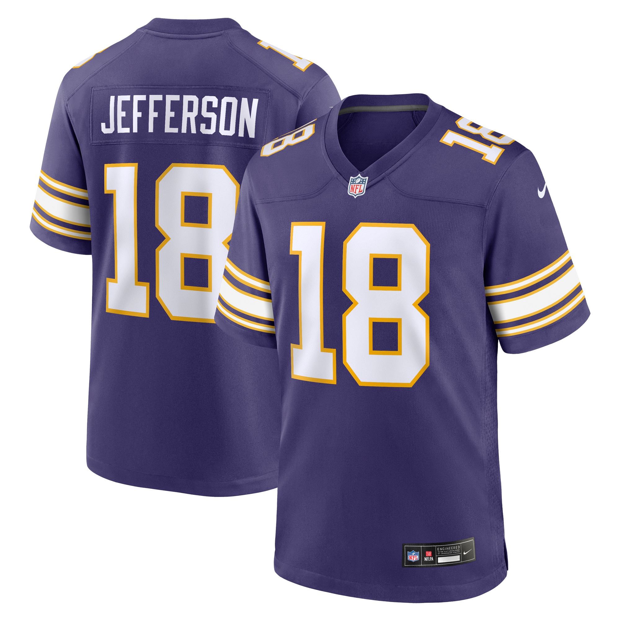 Justin Jefferson Minnesota Vikings Nike Classic Player Game Jersey - Purple - vstockx