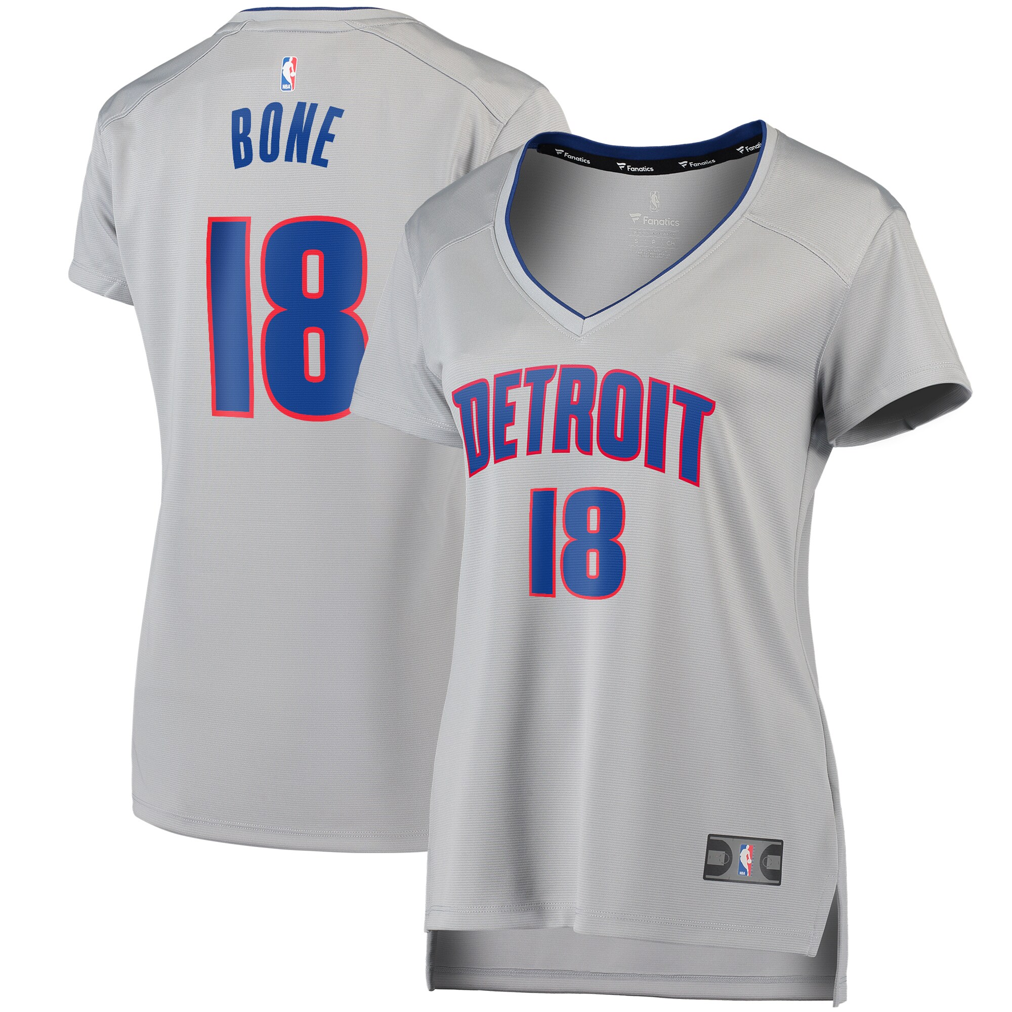 Jordans Bone Detroit Pistons Fanatics Branded Women's Fast Break Replica Player Jersey - Statement Edition - Gray - vstockx