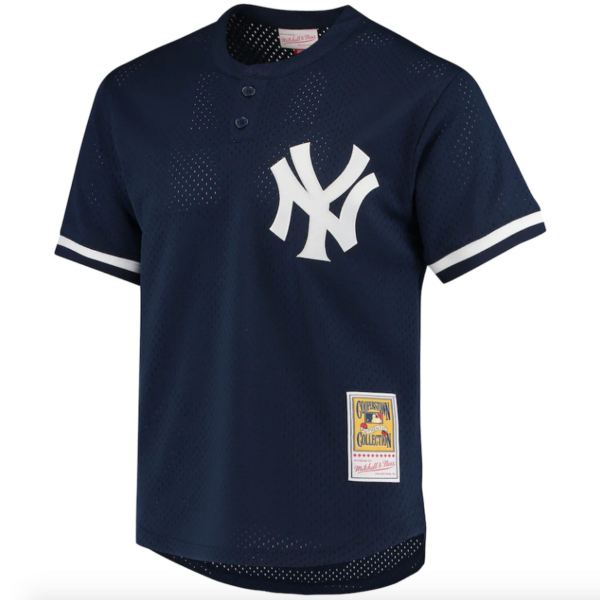 Men's New York Yankees Derek Jeter Mitchell & Ness Navy Cooperstown Collection 1995 Batting Practice Jersey - vstockx