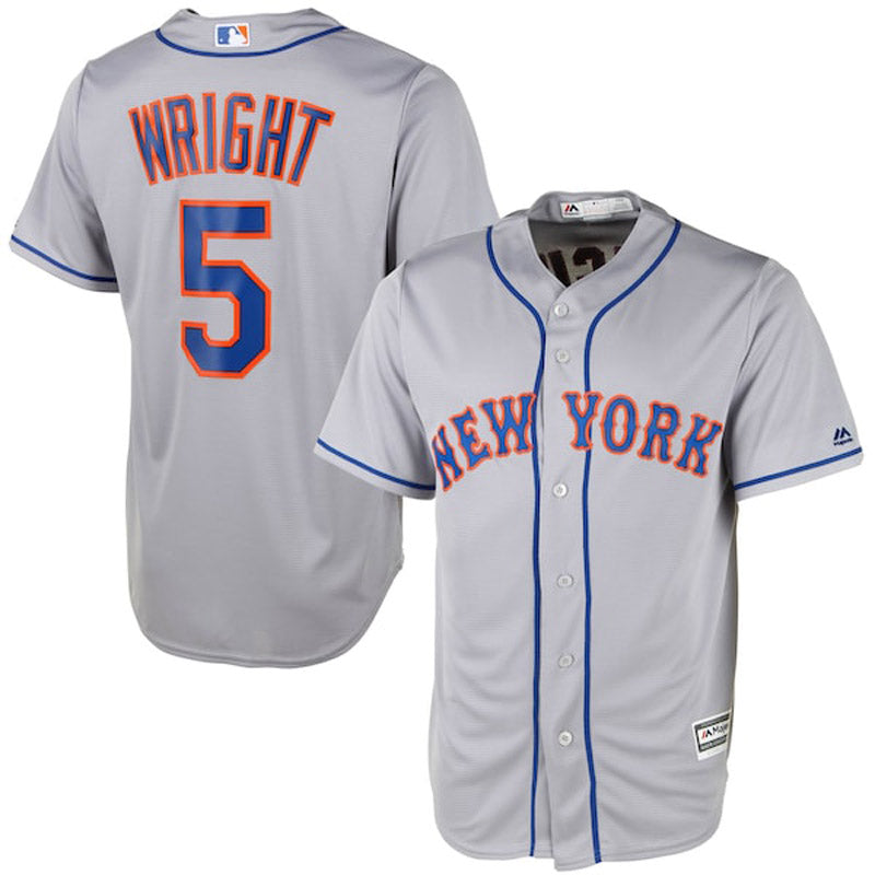 Men's New York Mets David Wright Replica Road Jersey - Gray - vstockx