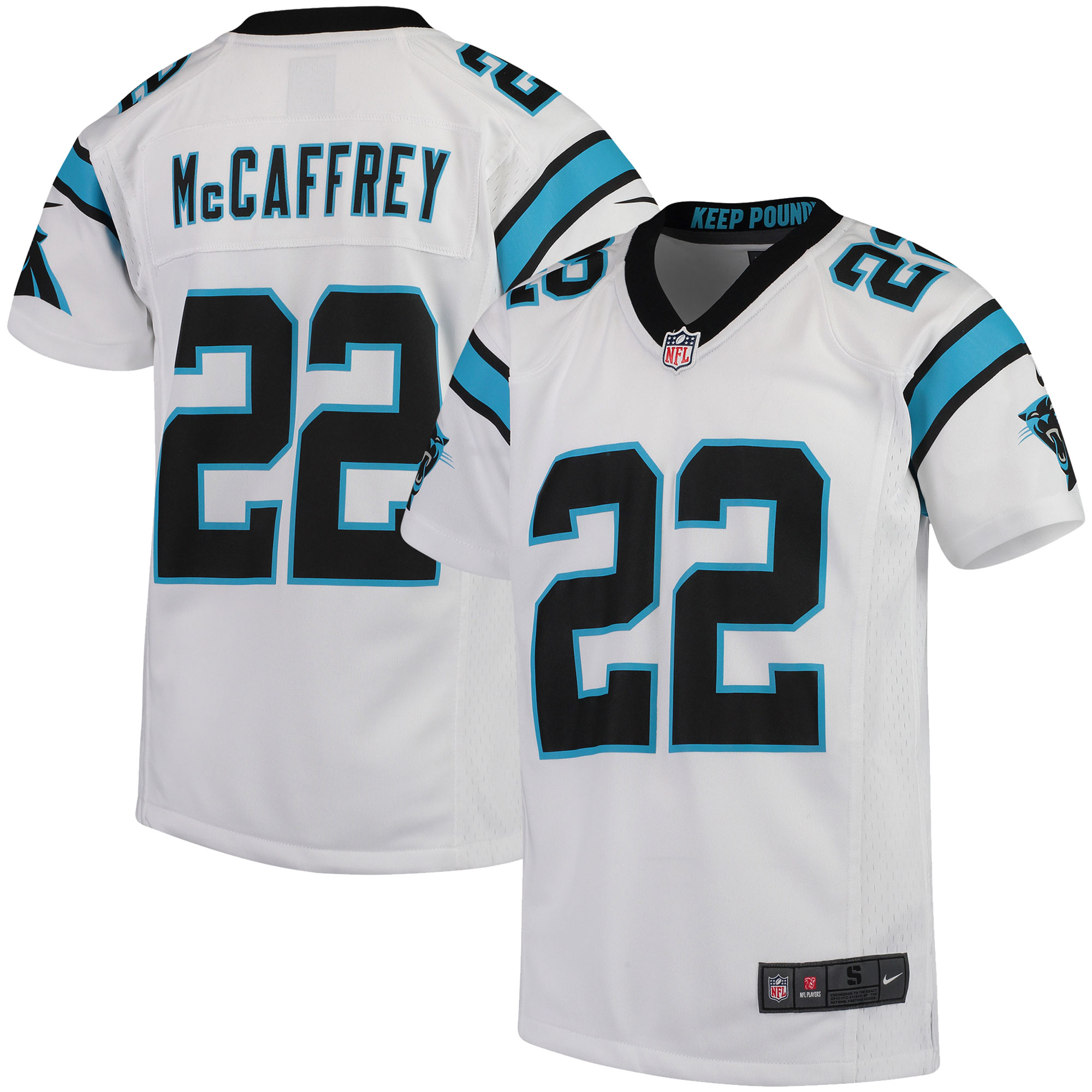 Christian McCaffrey Carolina Panthers Nike Youth Player Game Jersey - White - vstockx