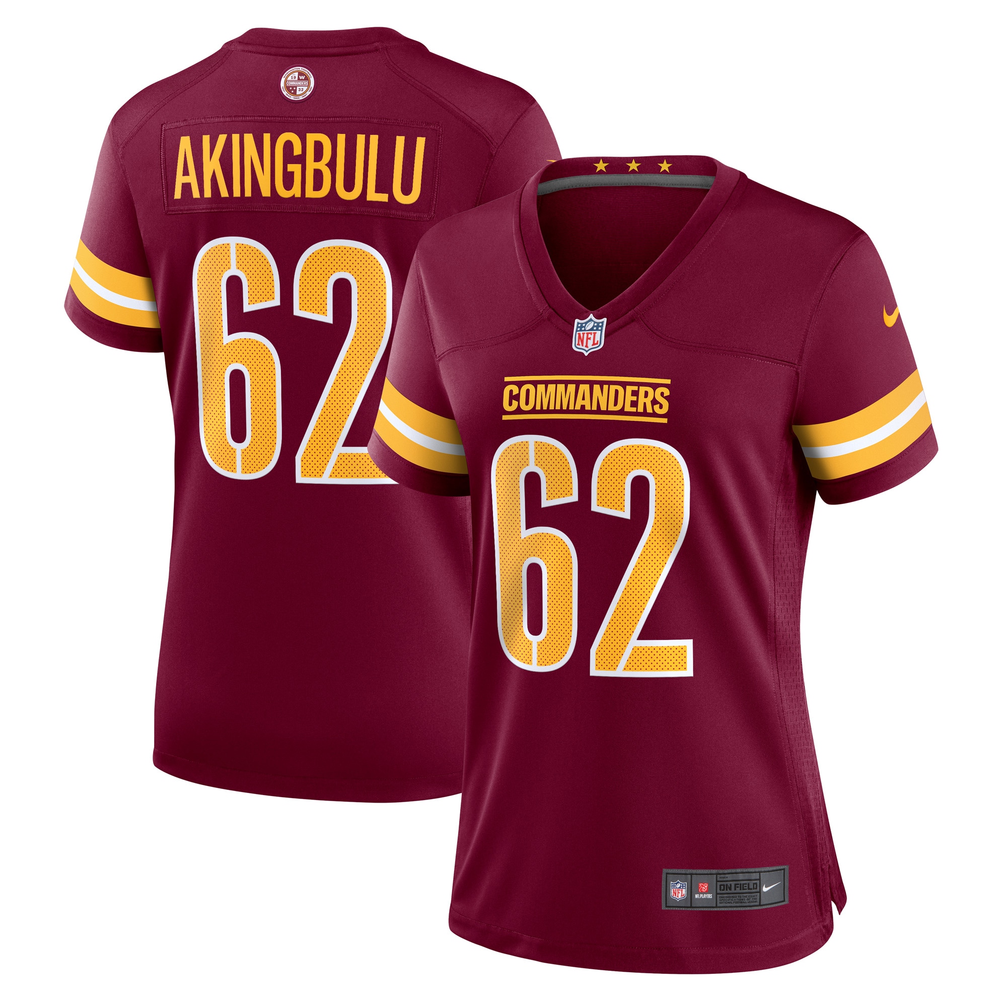 Alex Akingbulu Washington Commanders Nike Women's Game Player Jersey - Burgundy - vstockx