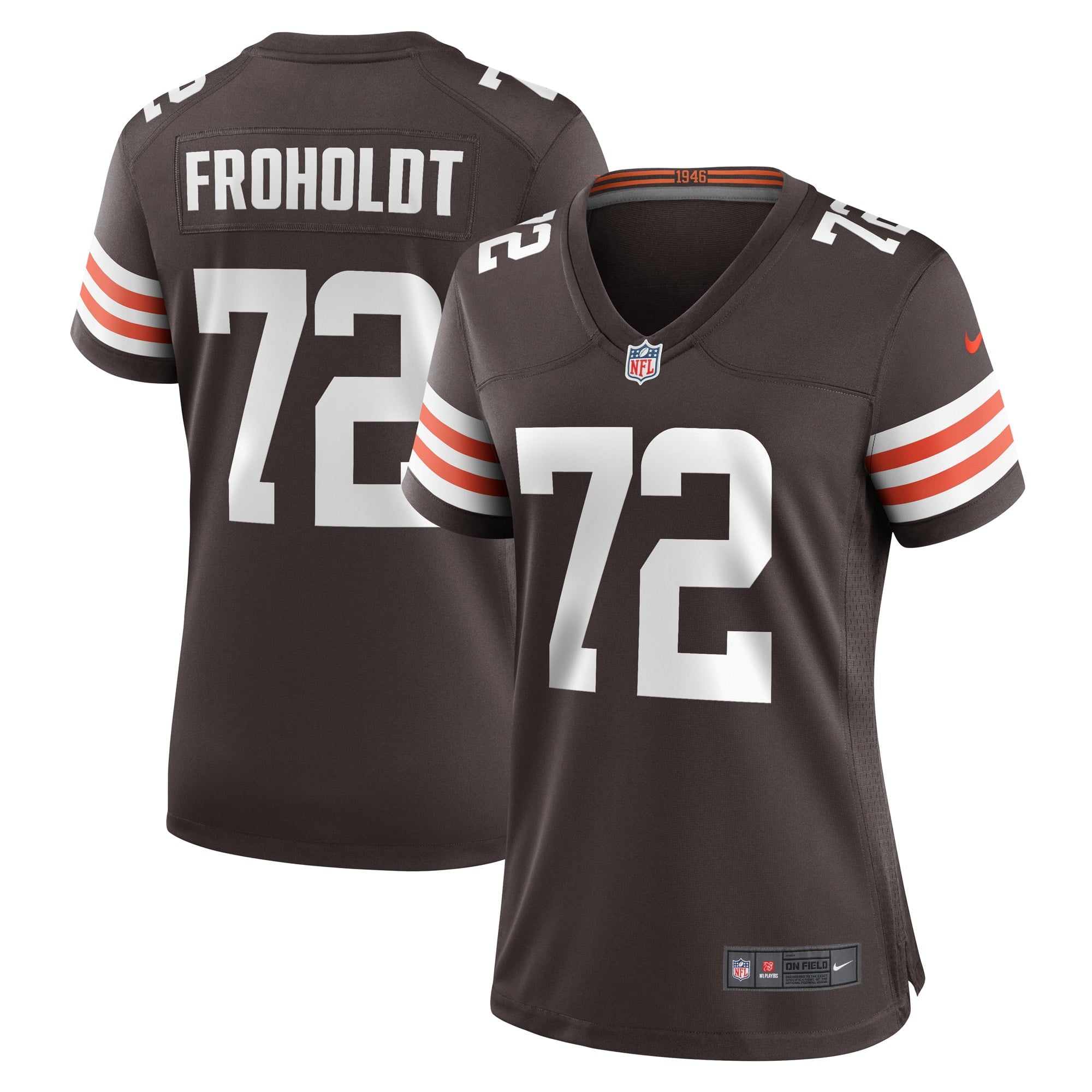 Women's Nike Hjalte Froholdt Brown Cleveland Browns Game Player Jersey - vstockx