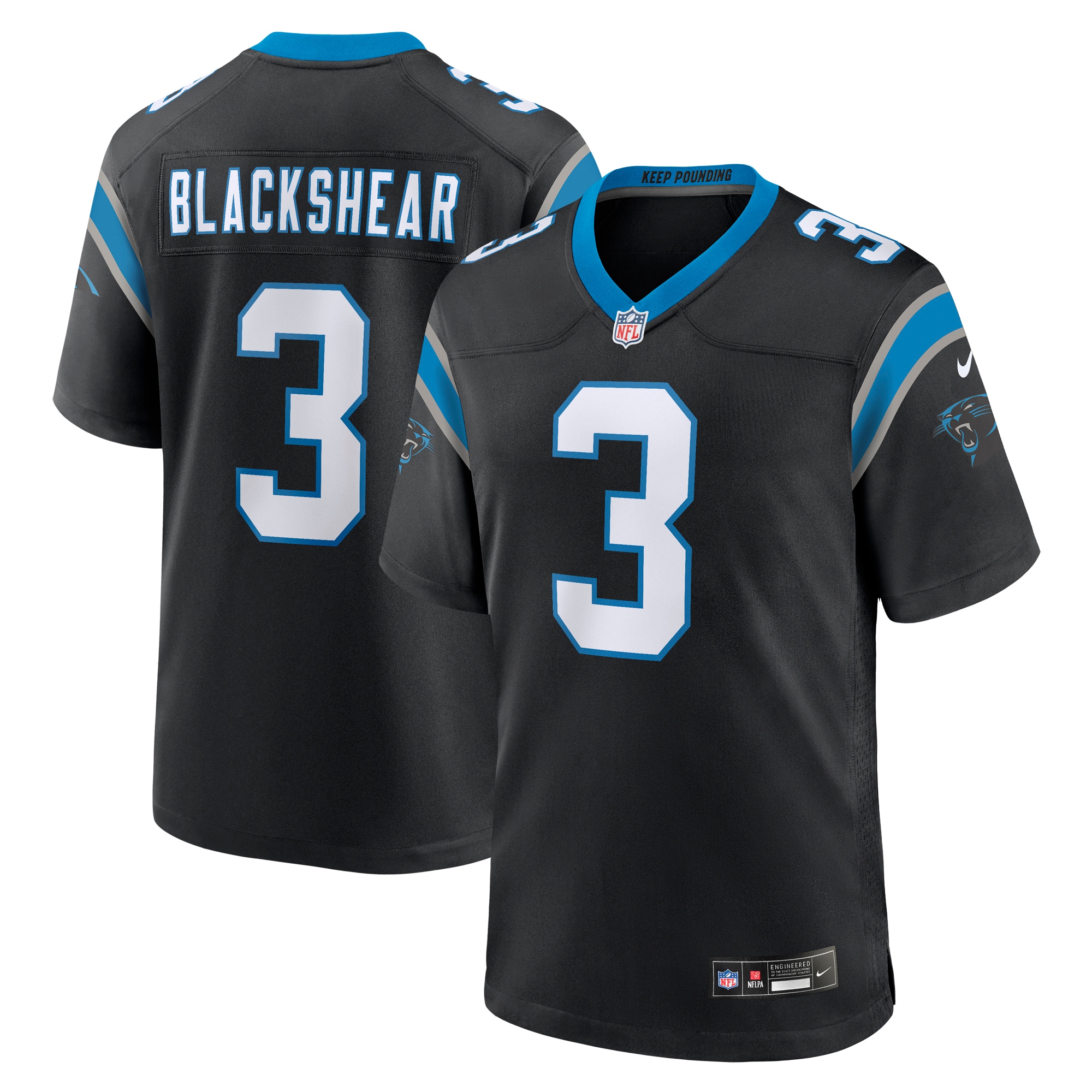 Raheem Blackshear Carolina Panthers Nike Team Game Jersey - Black - vstockx