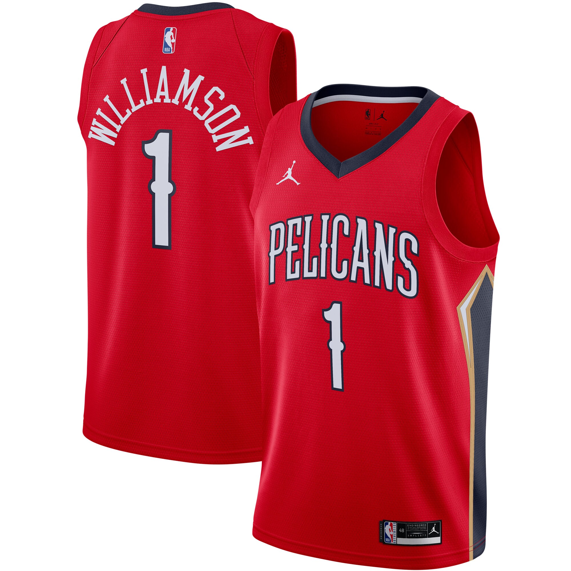 Zion Williamson New Orleans Pelicans Jordans Brand 2020/21 Swingman Jersey - Statement Edition - Red - vstockx