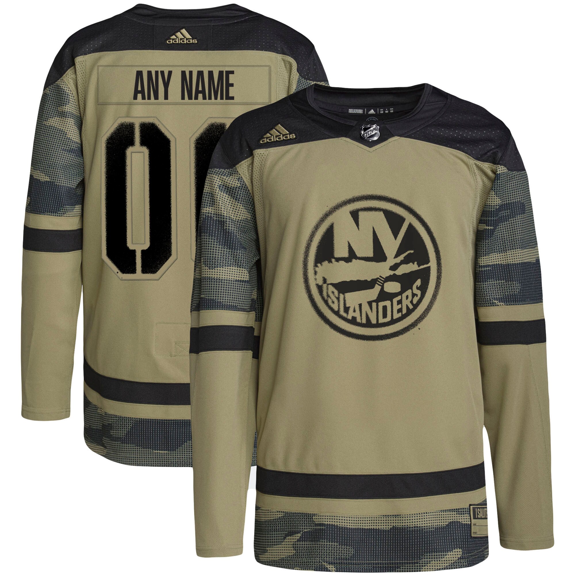 New York Islanders adidas Military Appreciation Team Authentic Custom Practice Jersey - Camo - vstockx