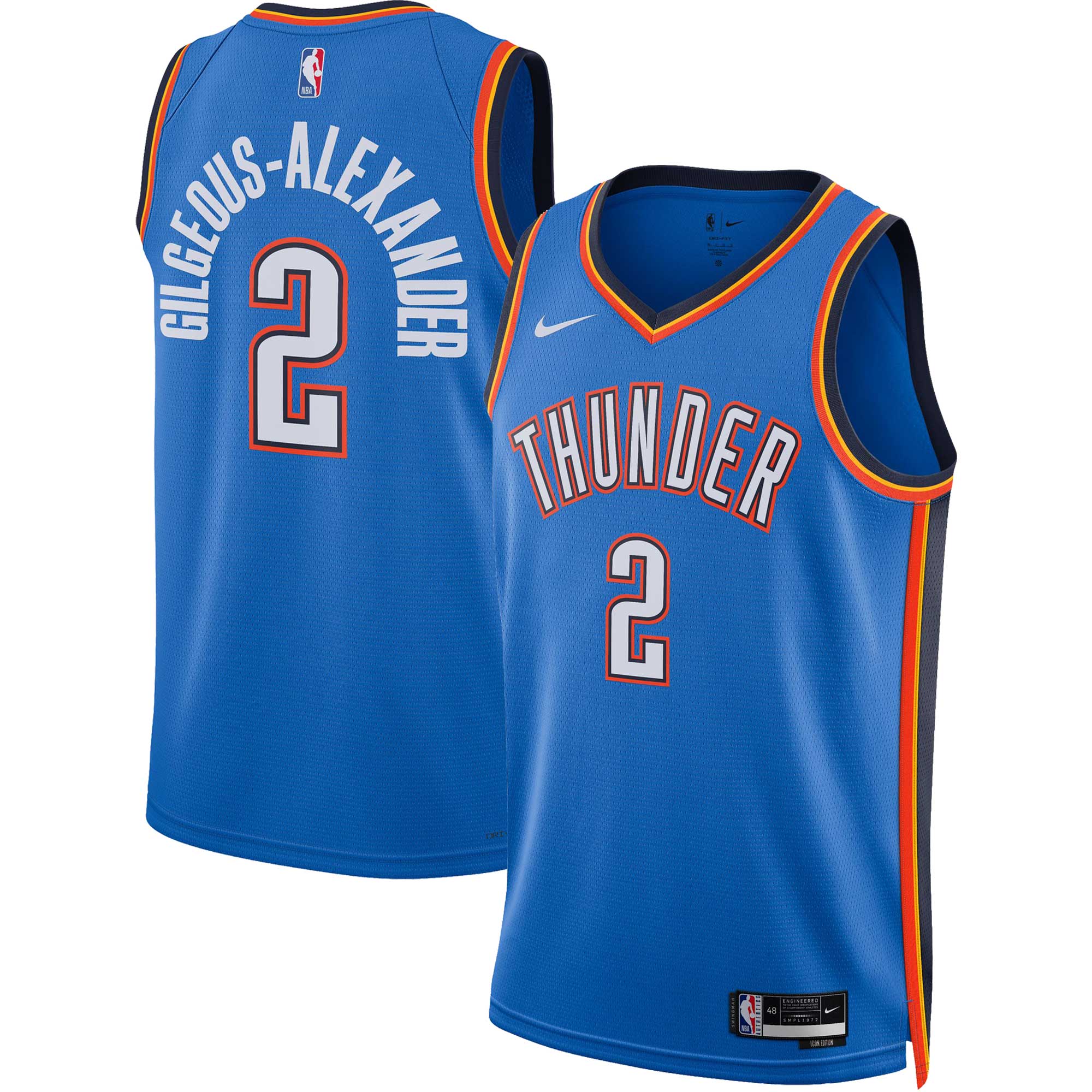 Shai Gilgeous-Alexander Oklahoma City Thunder Nike Unisex Swingman Jersey - Association Edition - Blue - vstockx