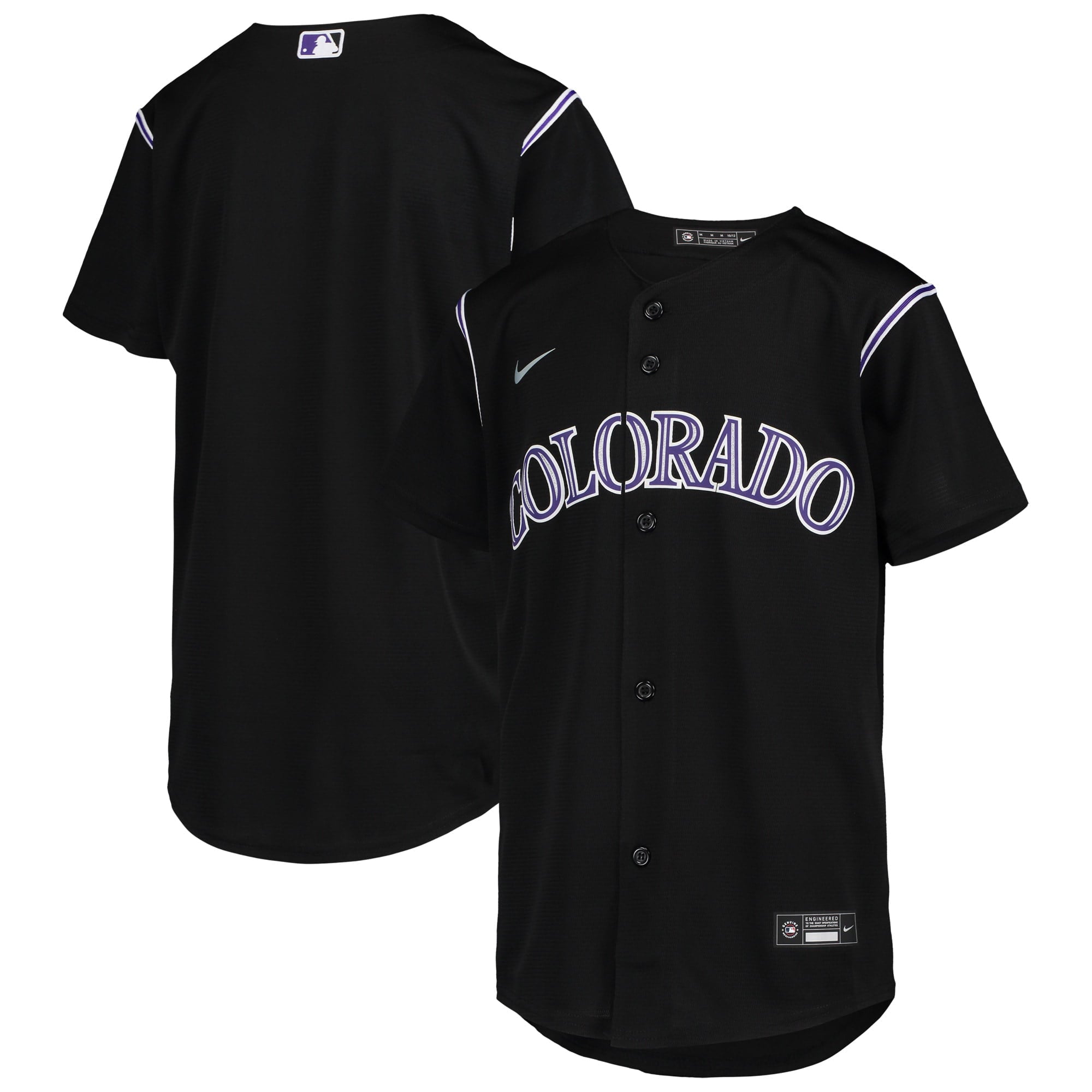 Youth Nike Black Colorado Rockies Alternate Replica Team Jersey - vstockx