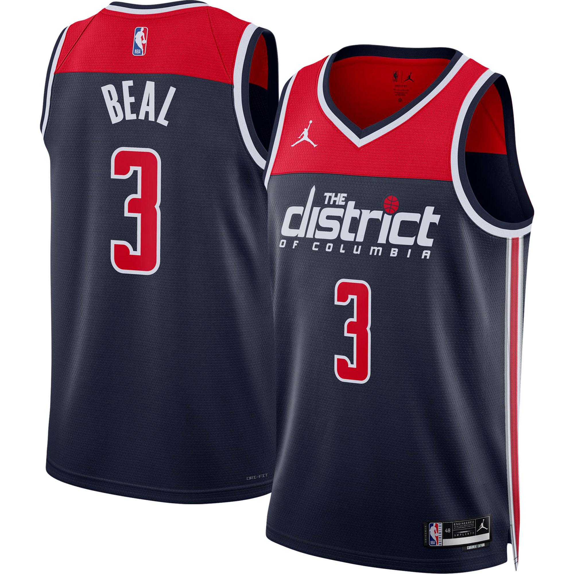 Bradley Beal Washington Wizards Jordans Brand Unisex Swingman Jersey - Statement Edition - Navy - vstockx