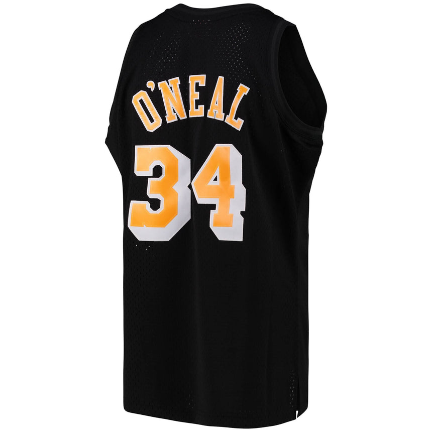 Men's Los Angeles Lakers Shaquille O'Neal Black Team Color Swingman Jersey by Mitchell & Ness - vstockx