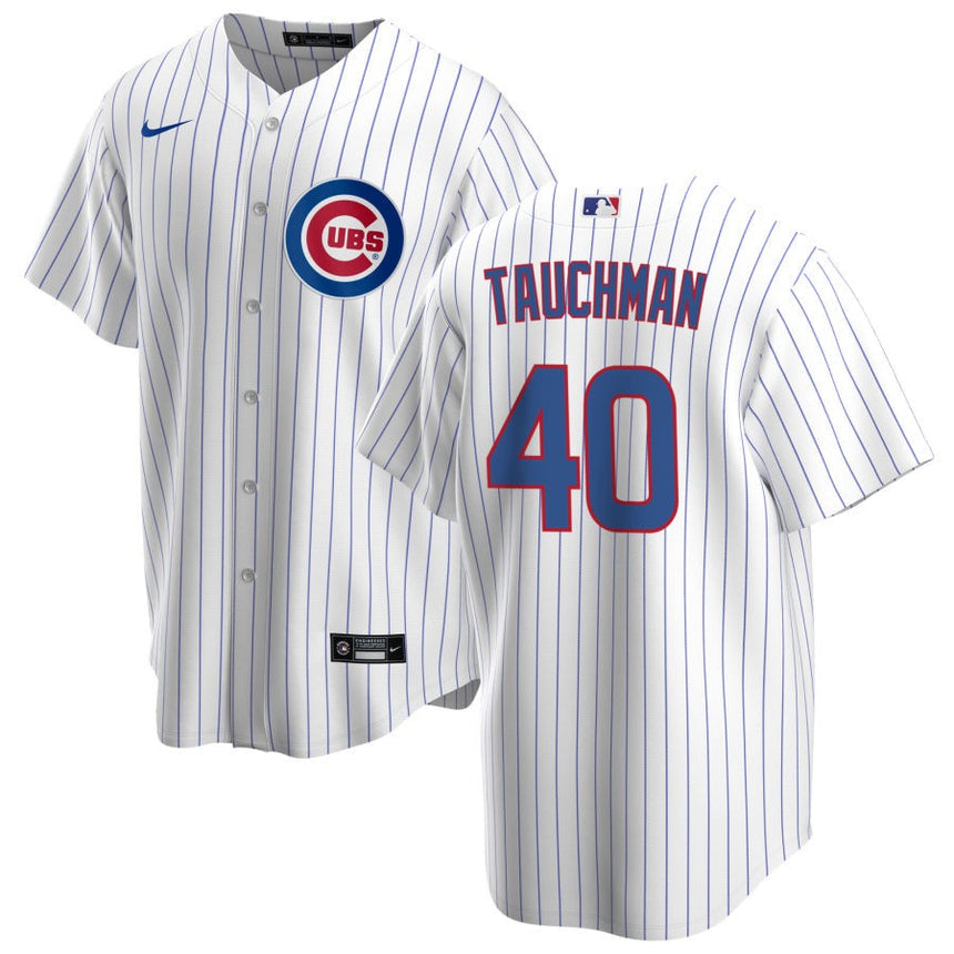 Men's Chicago Cubs Mike Tauchman White Home Premium Stitch Replica Jersey - vstockx