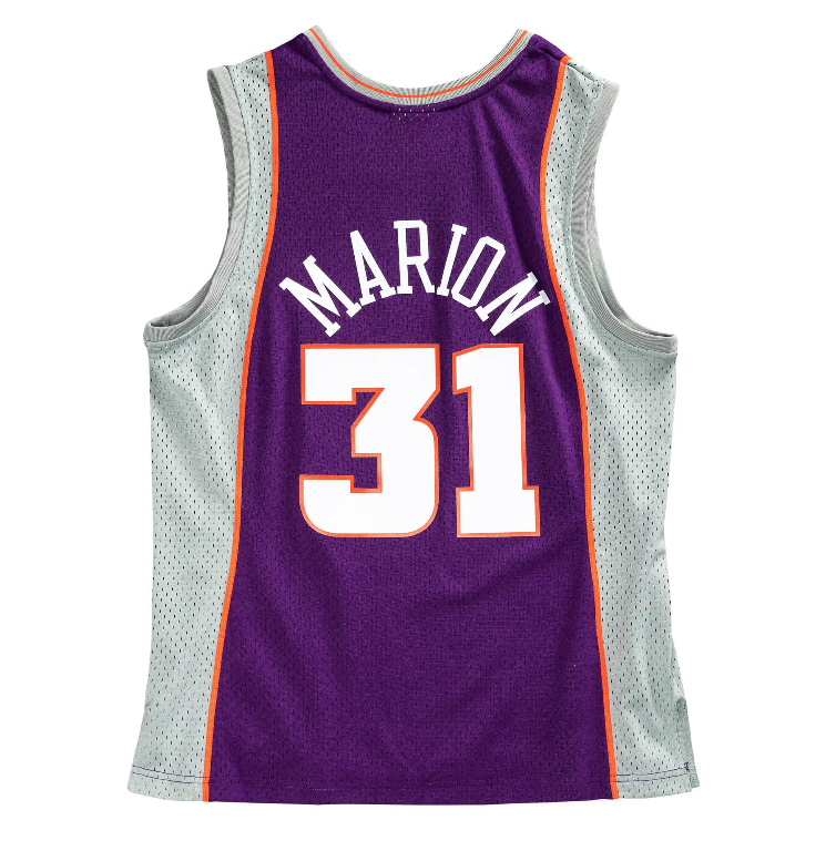 Men's Phoenix Suns Shawn Marion Mitchell & Ness Purple 2001-02 Hardwood Classics Swingman Jersey - vstockx