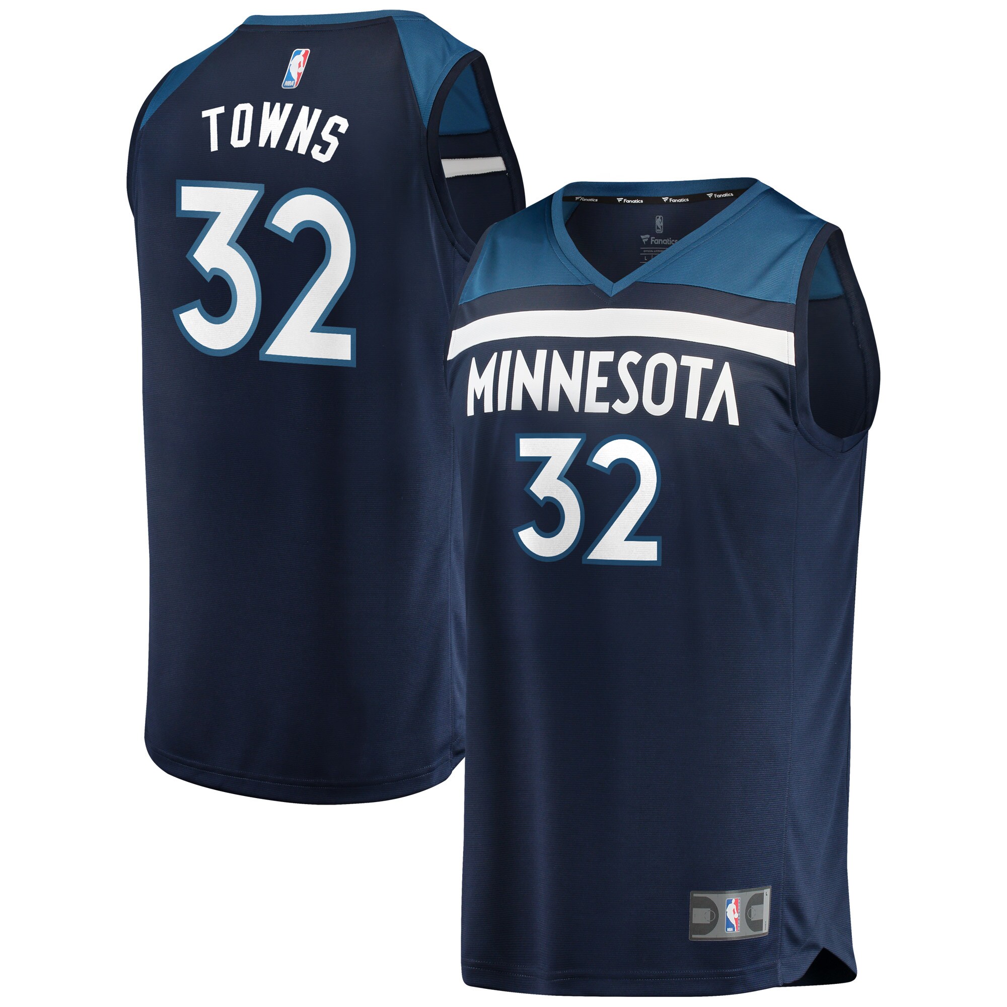 Karl-Anthony Towns Minnesota Timberwolves Fanatics Branded Fast Break Replica Player Jersey Navy - Icon Edition - vstockx