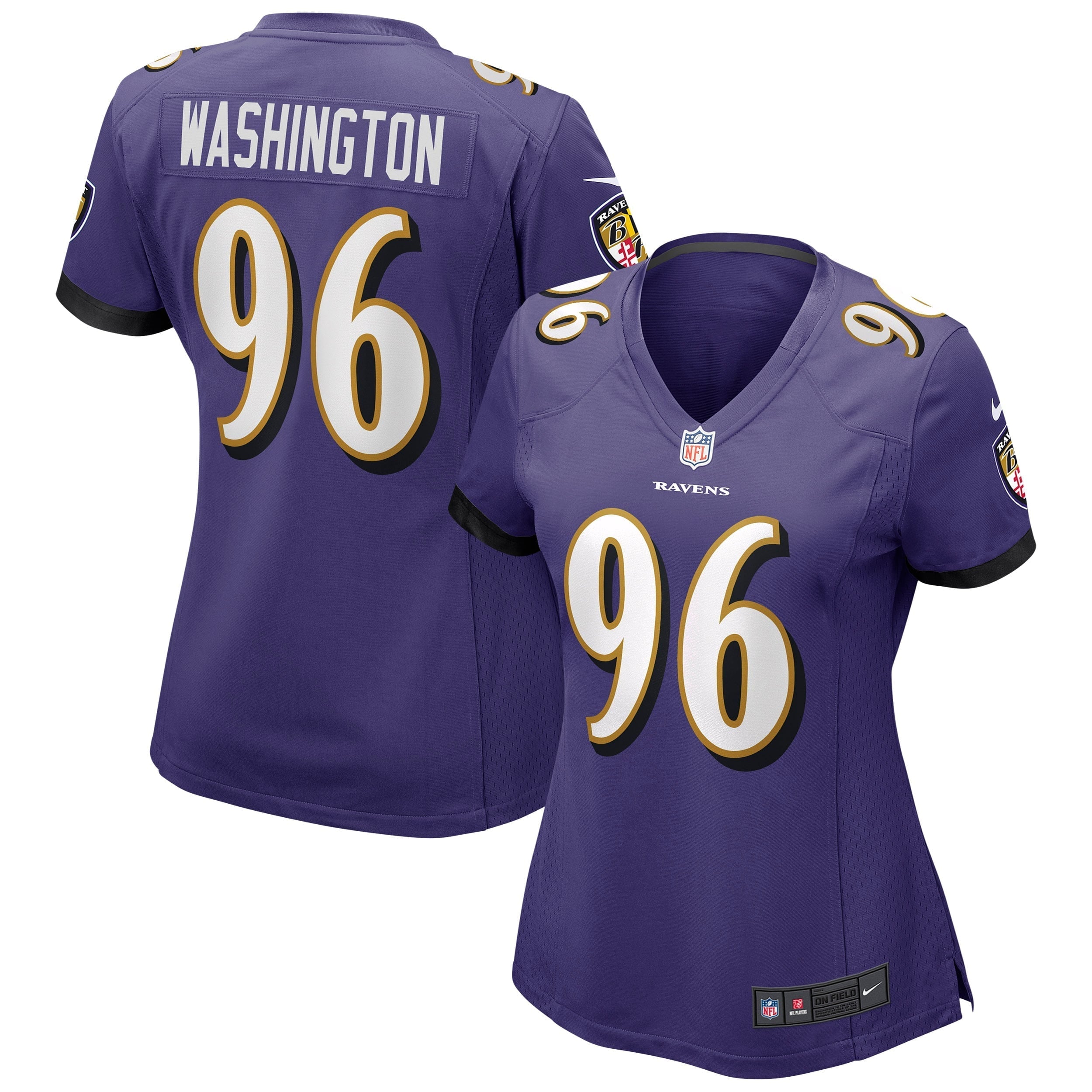 Women's Nike Broderick Washington Purple Baltimore Ravens Game Jersey - vstockx