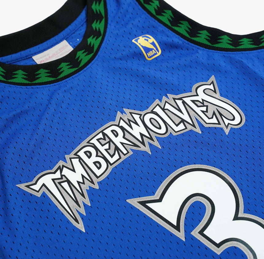 Men's Minnesota Timberwolves Stephon Marbury Mitchell & Ness Blue Hardwood Classics Swingman Jersey - vstockx