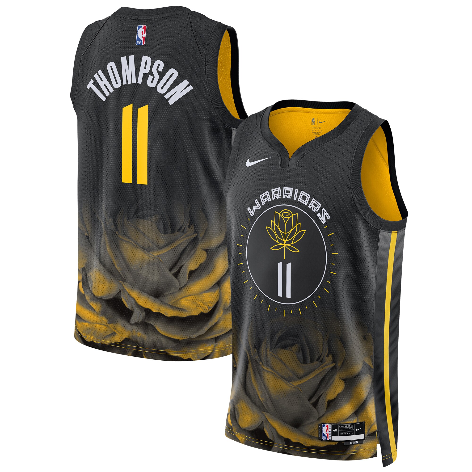 Klay Thompson Golden State Warriors Nike Unisex 2022/23 Swingman Jersey - City Edition - Black - vstockx