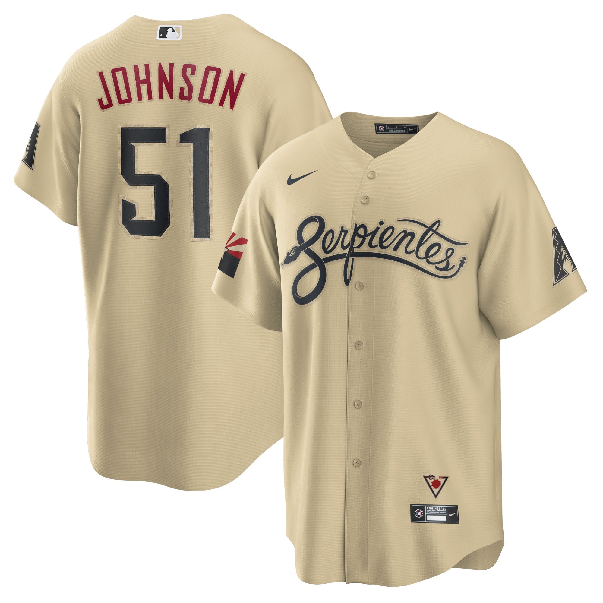 Men's Nike Randy Johnson Sand Arizona Diamondbacks City Connect Replica Player Jersey - vstockx