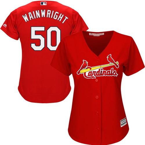 Womens St. Louis Cardinals Adam Wainwright Cool Base Replica Jersey Red - vstockx