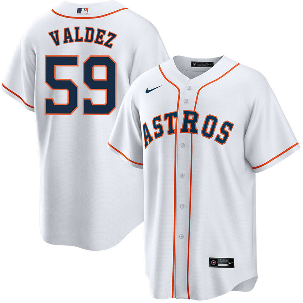 Youth Houston Astros Framber Valdez Cool Base Replica Home Jersey - White - vstockx