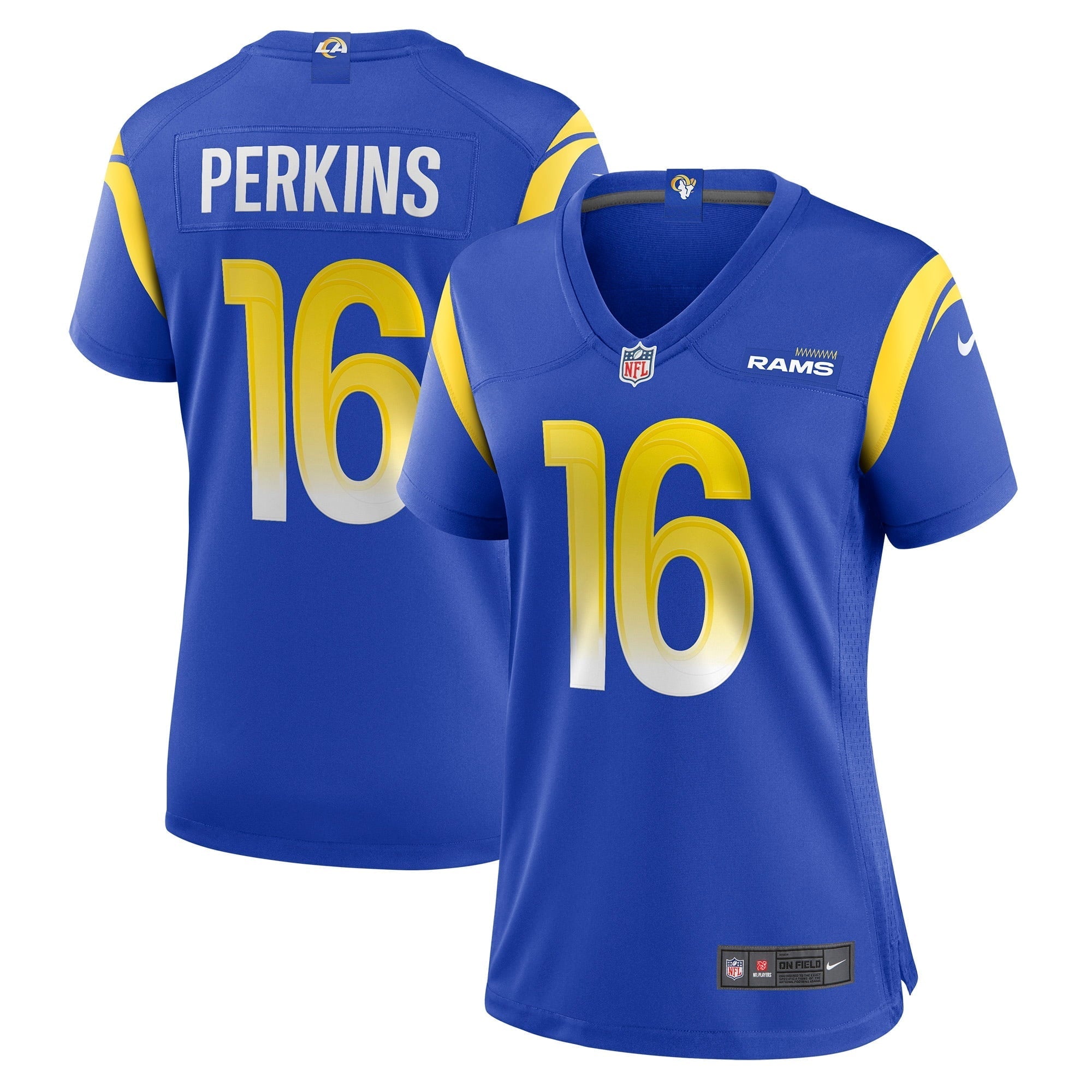 Women's Nike Bryce Perkins Royal Los Angeles Rams Game Player Jersey - vstockx