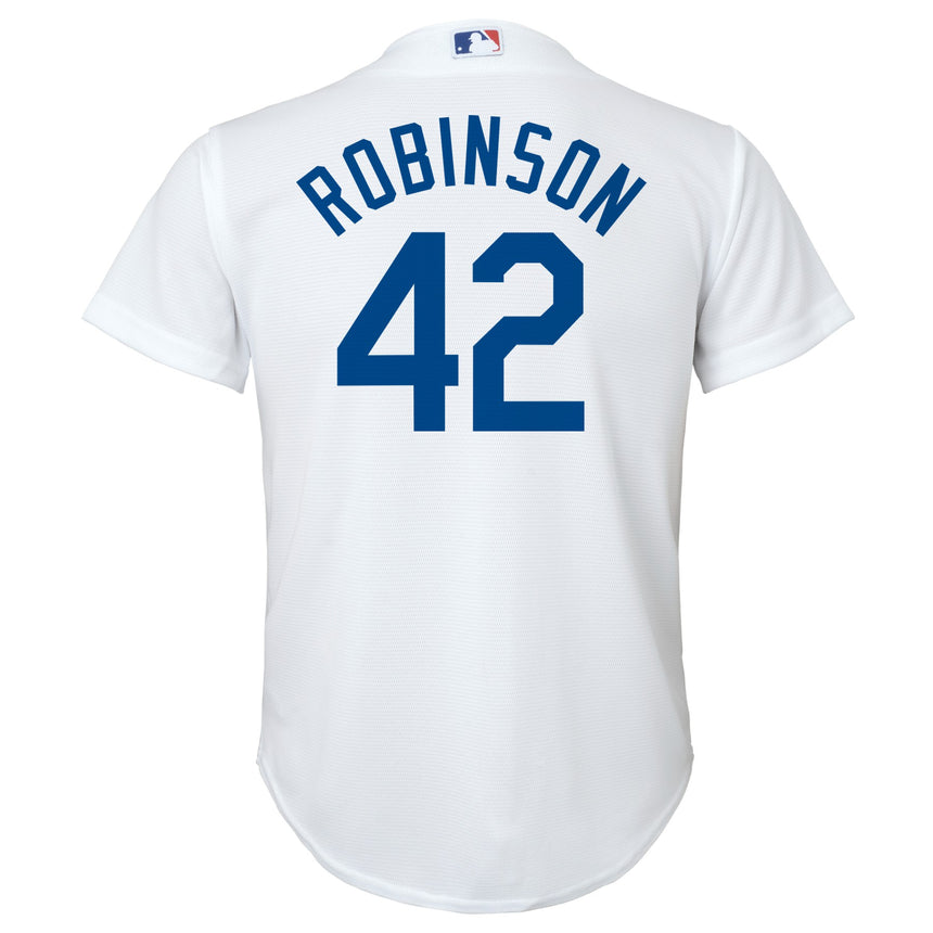 Youth Jackie Robinson Los Angeles Dodgers White Home Replica Player Jersey - vstockx