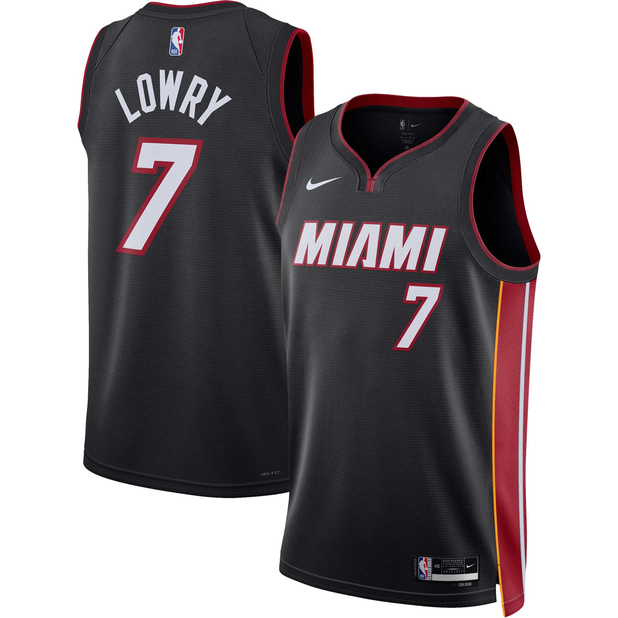 Kyle Lowry Miami Heat Nike Unisex Swingman Jersey - Association Edition - Black - vstockx