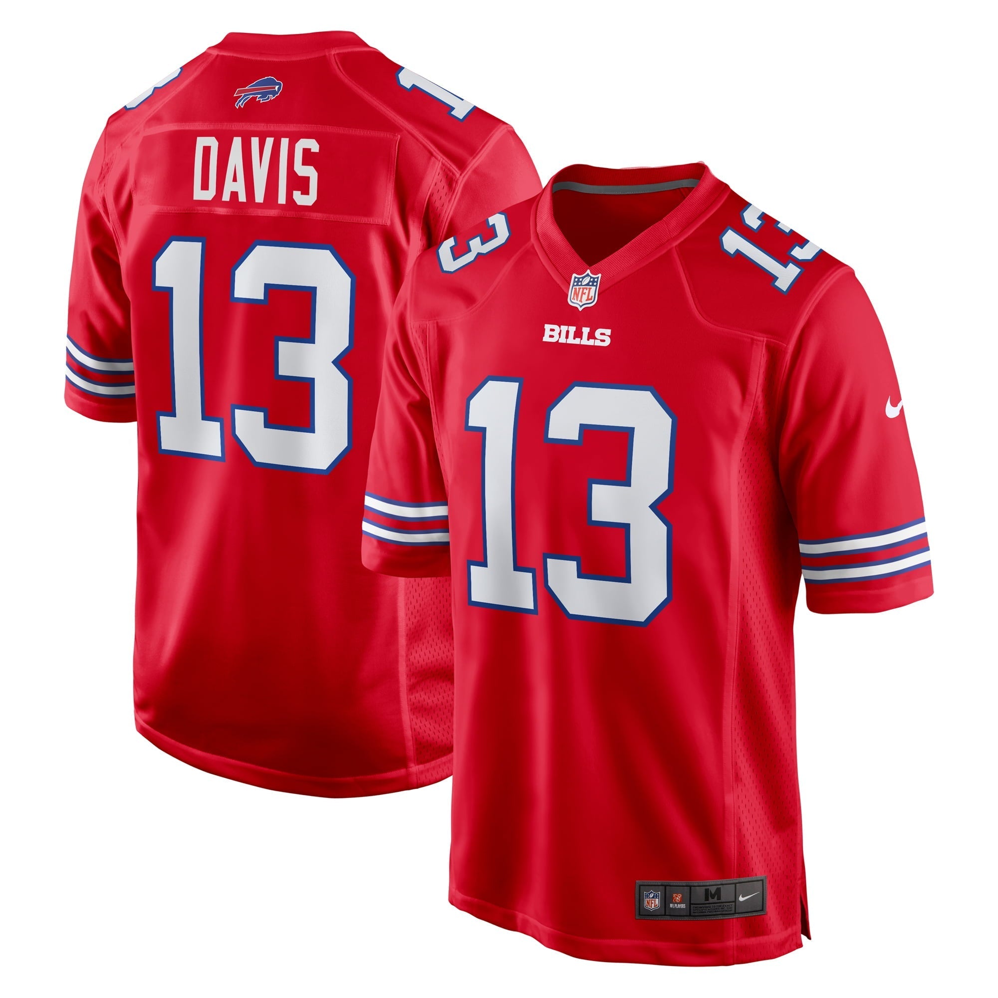 Men's Nike Gabe Davis Red Buffalo Bills Alternate Game Jersey - vstockx