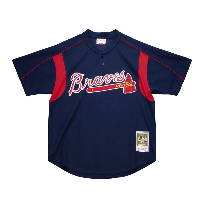 Men's Atlanta Braves Greg Maddux 2003 Mitchell & Ness Navy Cooperstown Batting Practice Jersey - vstockx