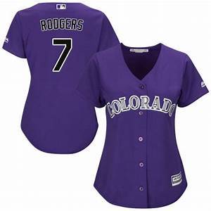 Womens Colorado Rockies Brendan Rodgers Cool Base Replica Jersey Purple - vstockx