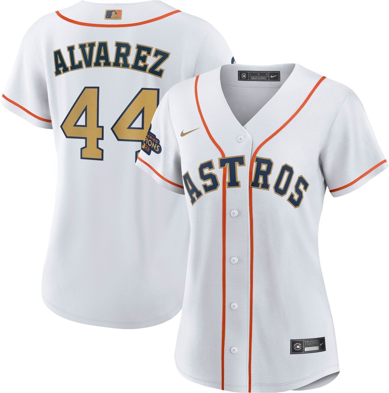 Nike Women's Houston Astros Gold Yordan Alvarez Replica Jersey - vstockx