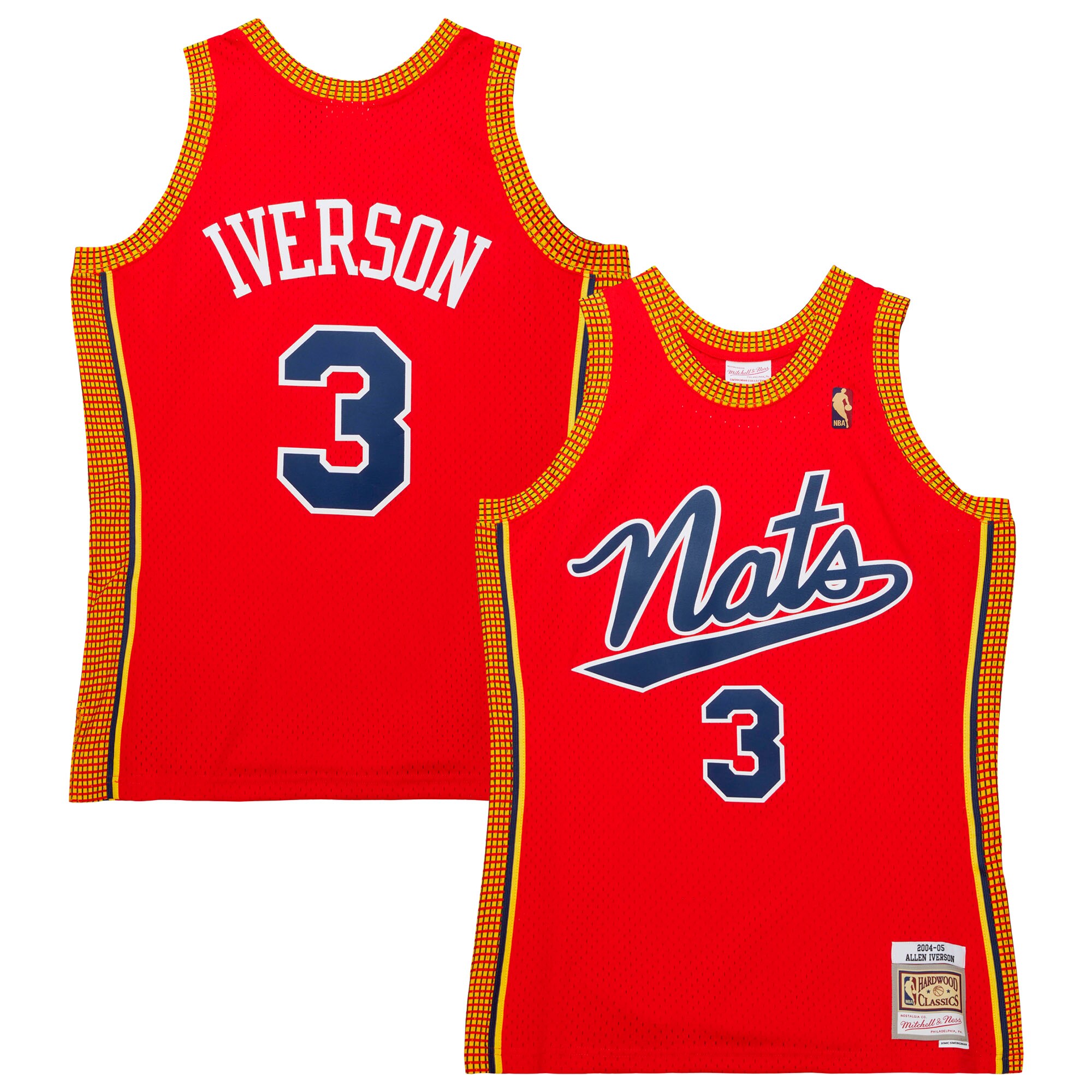 Allen Iverson Philadelphia 76ers Mitchell & Ness Hardwood Classics Swingman Jersey - Red - vstockx