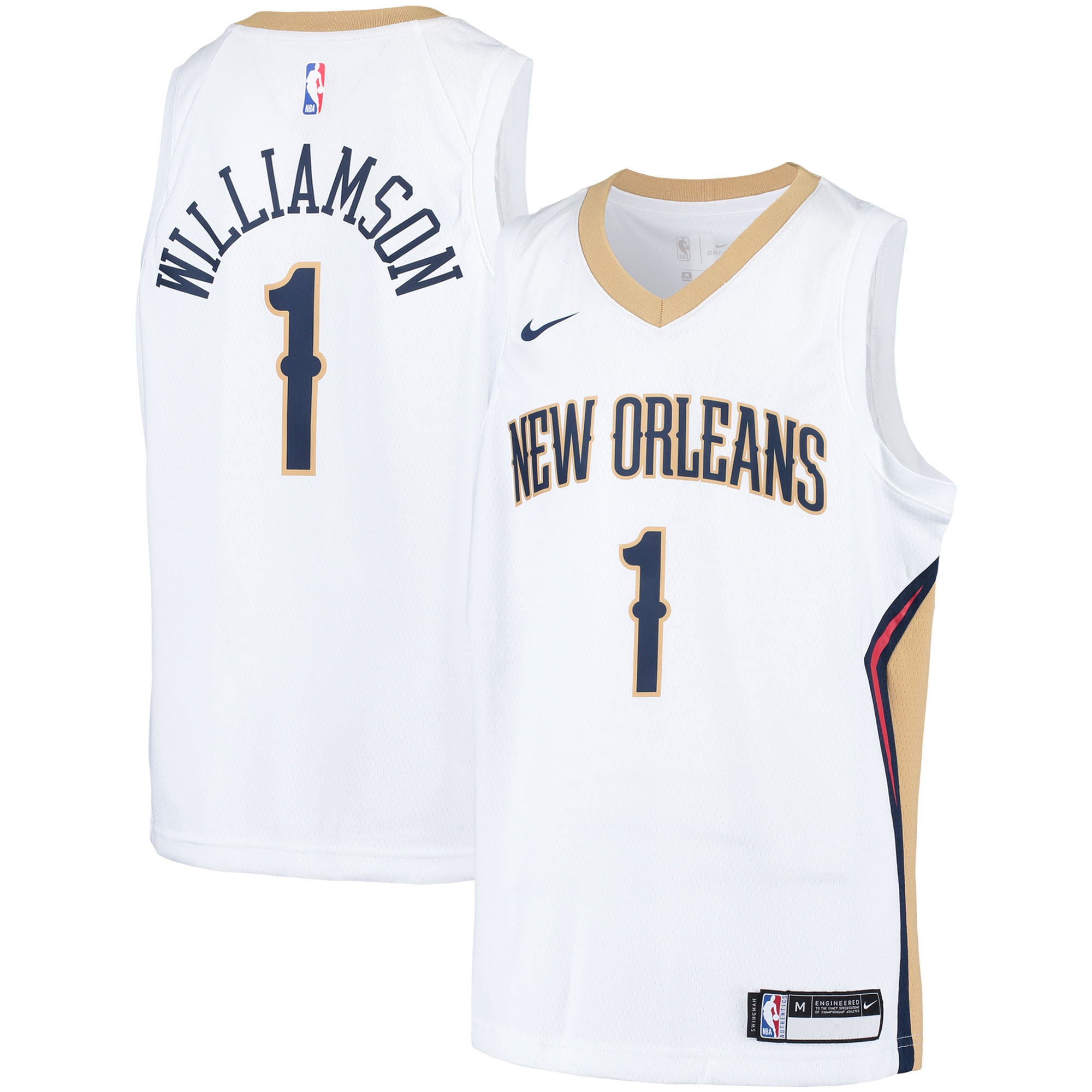 Zion Williamson New Orleans Pelicans Nike Youth Swingman Player Jersey - Association Edition - White - vstockx