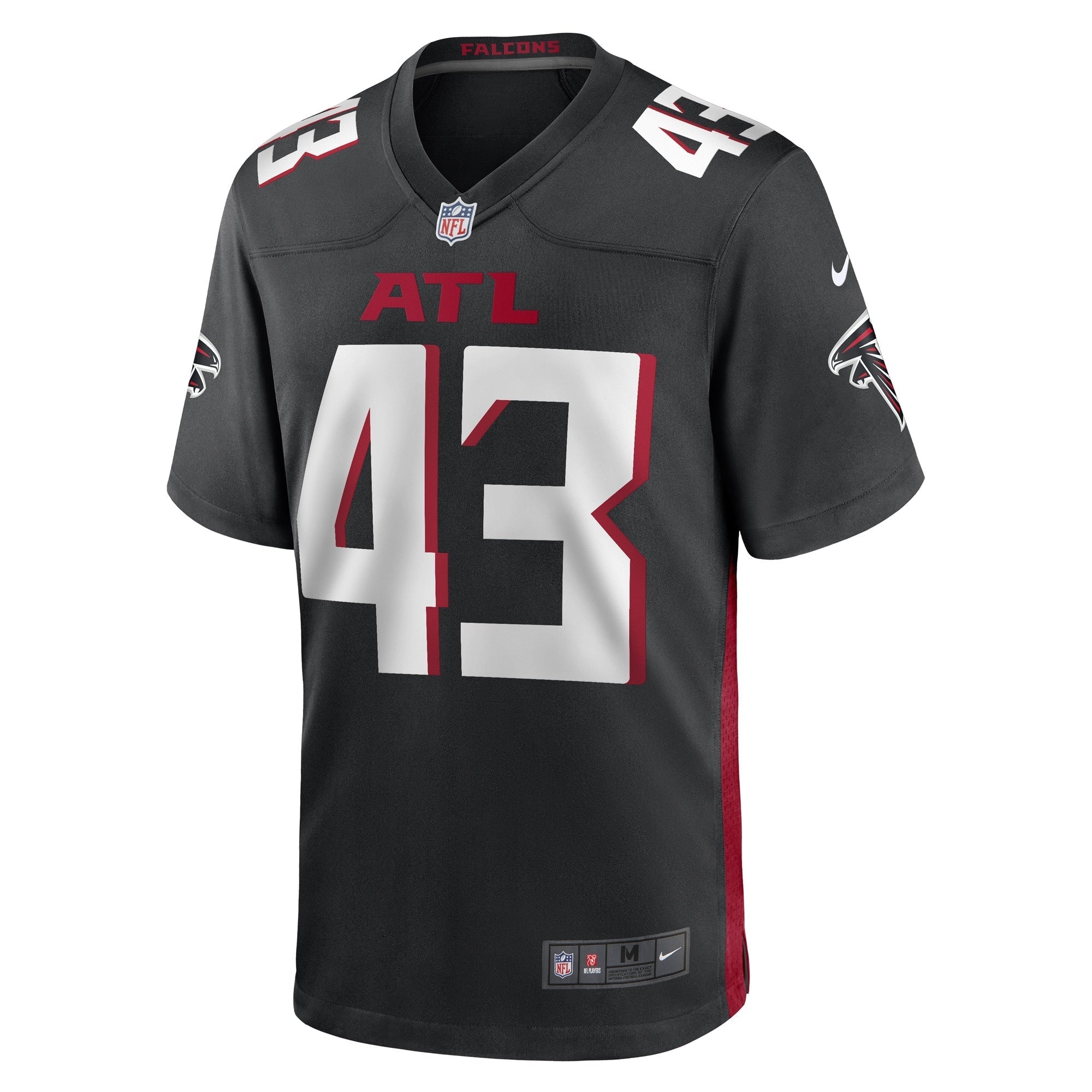 Men's Nike Black Matt Hankins Atlanta Falcons Game Player Jersey - vstockx