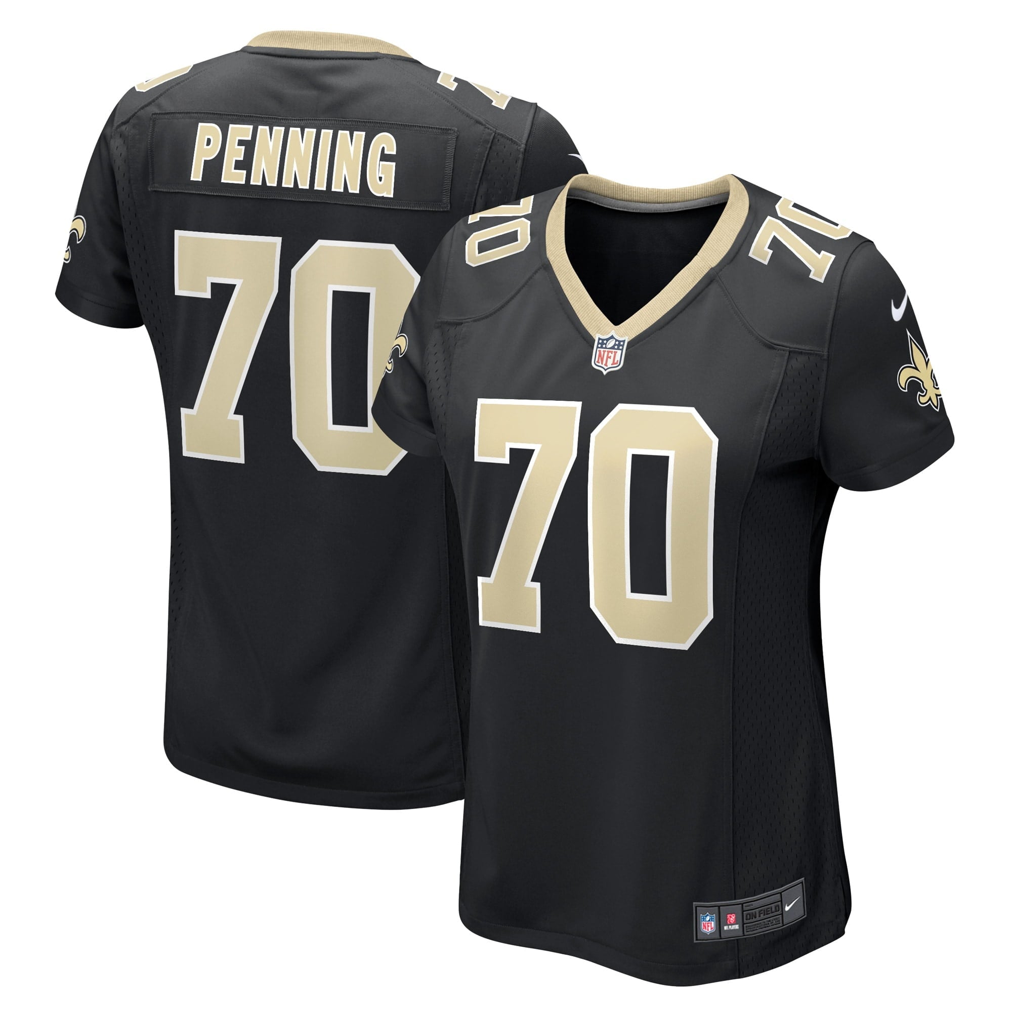 Women's Nike Trevor Penning Black New Orleans Saints Game Player Jersey - vstockx