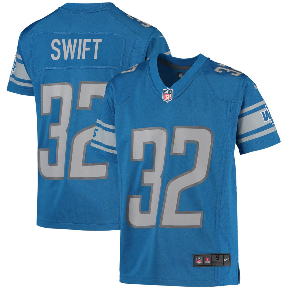 Youth Detroit Lions D'Andre Swift Game Jersey Blue - vstockx