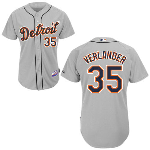 Men's Detroit Tigers Justin Verlander Replica Road Jersey - Gray - vstockx