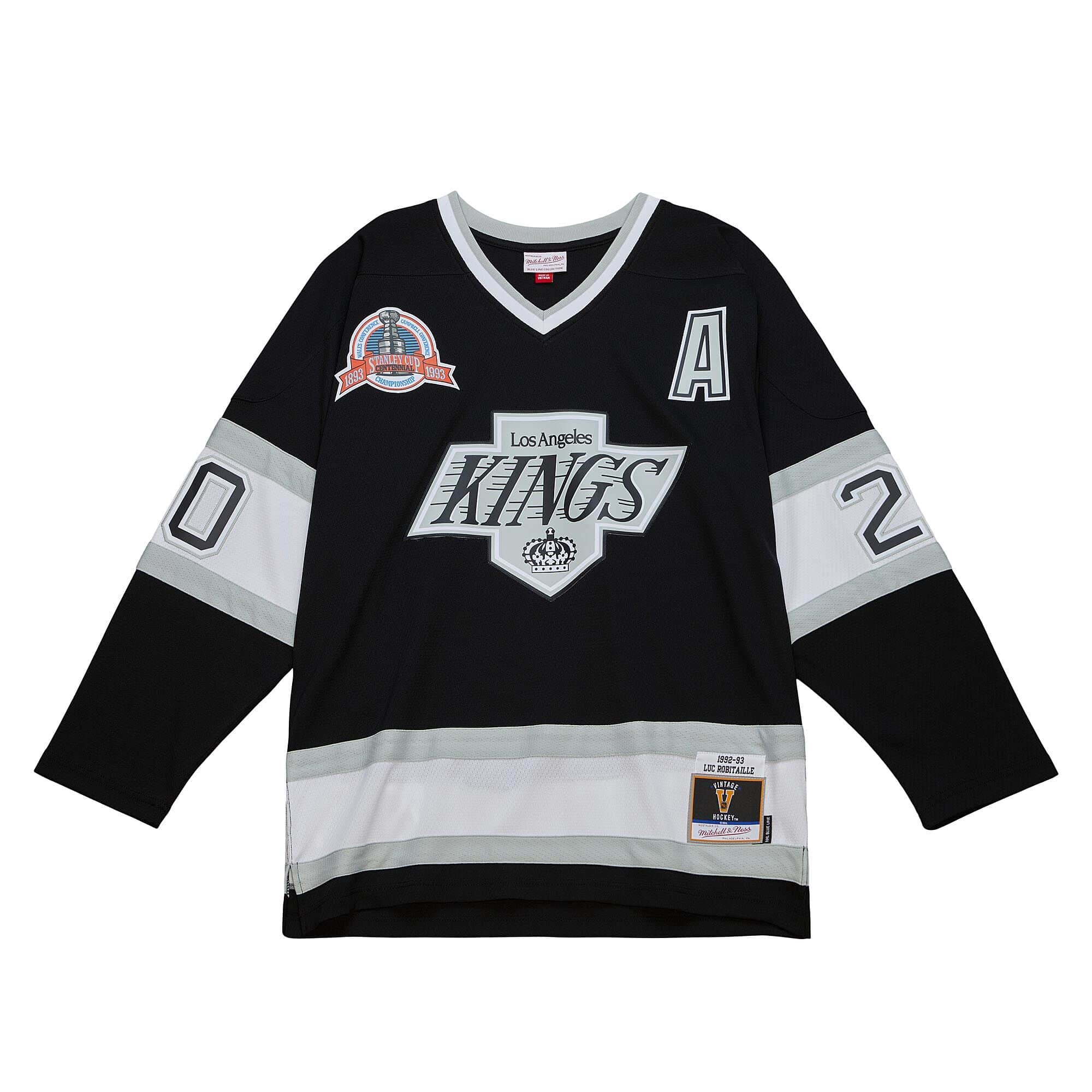 Blue Line Luc Robitaille Los Angeles Kings Home 1992 Jersey - vstockx