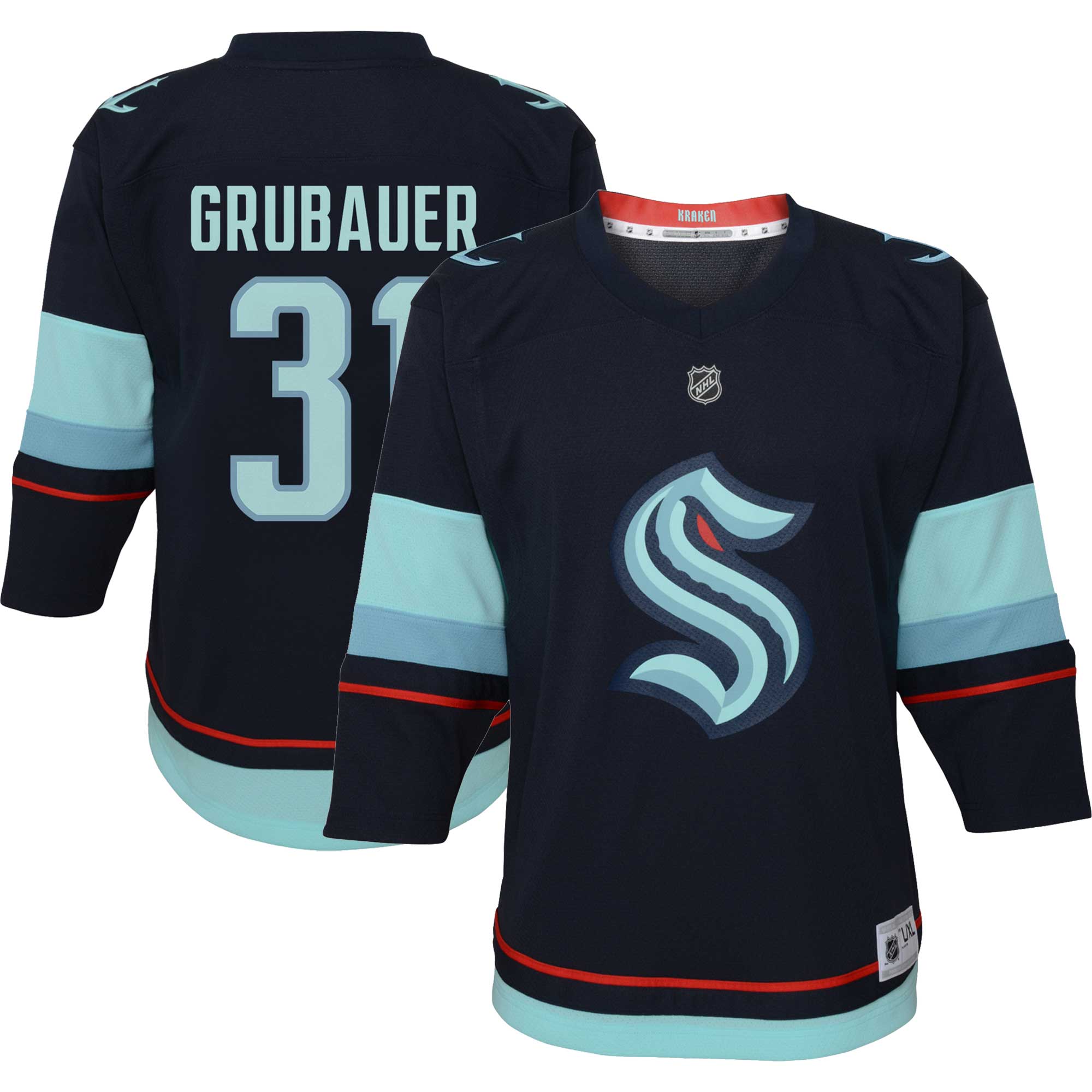 Philipp Grubauer Seattle Kraken Toddler Home Replica Player Jersey - Deep Sea Blue - vstockx