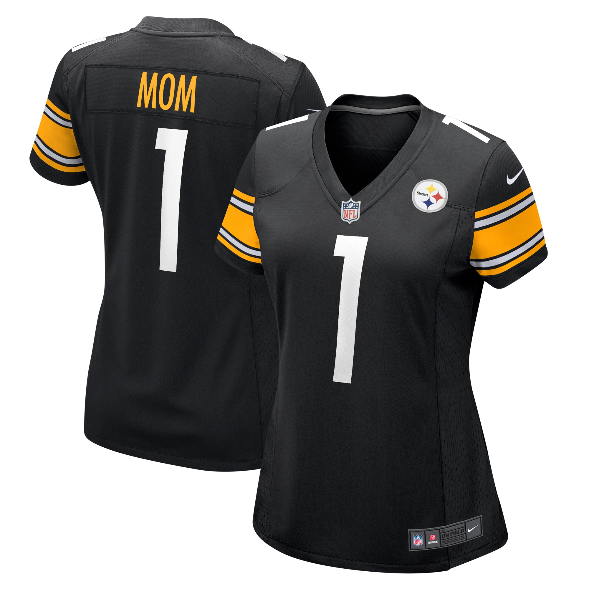 Number 1 Mom Pittsburgh Steelers Nike Women's Game Jersey - Black - vstockx