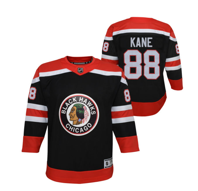 Youth Patrick Kane Chicago Blackhawks Black Reverse Retro Blank Replica Team Jersey - vstockx