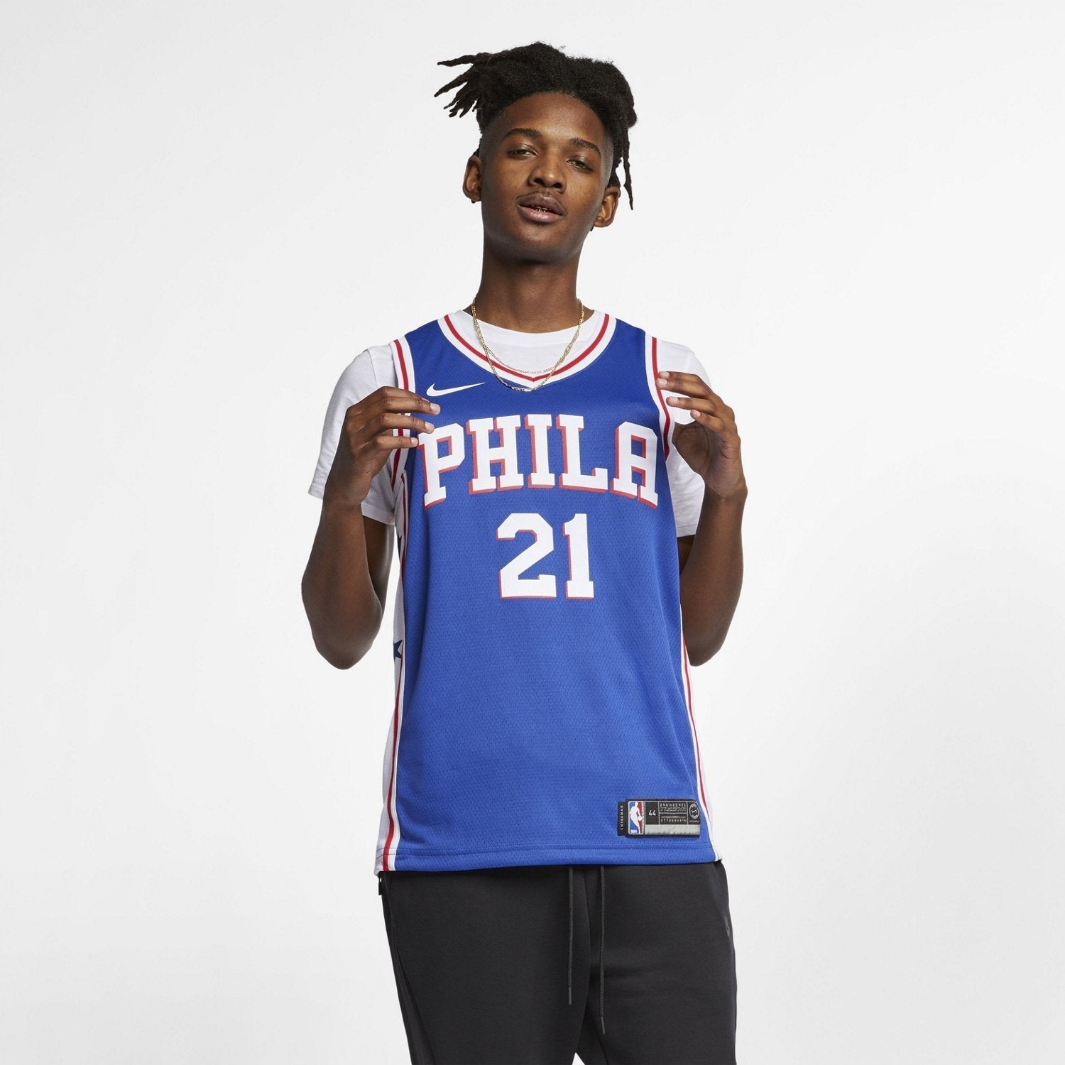 Nike Men's Philadelphia 76ers Joel Embiid 21 Icon Edition Swingman Jersey - vstockx