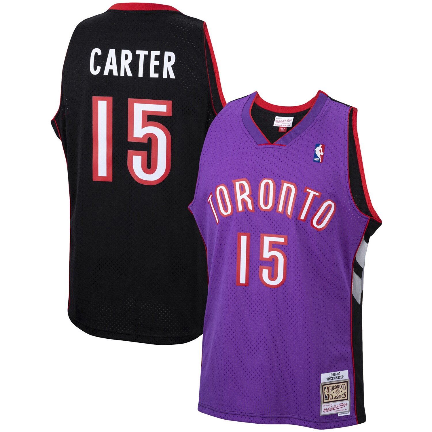 Vince Carter Toronto Raptors Mitchell & Ness Hardwood Classics Swingman Jersey - Purple - vstockx