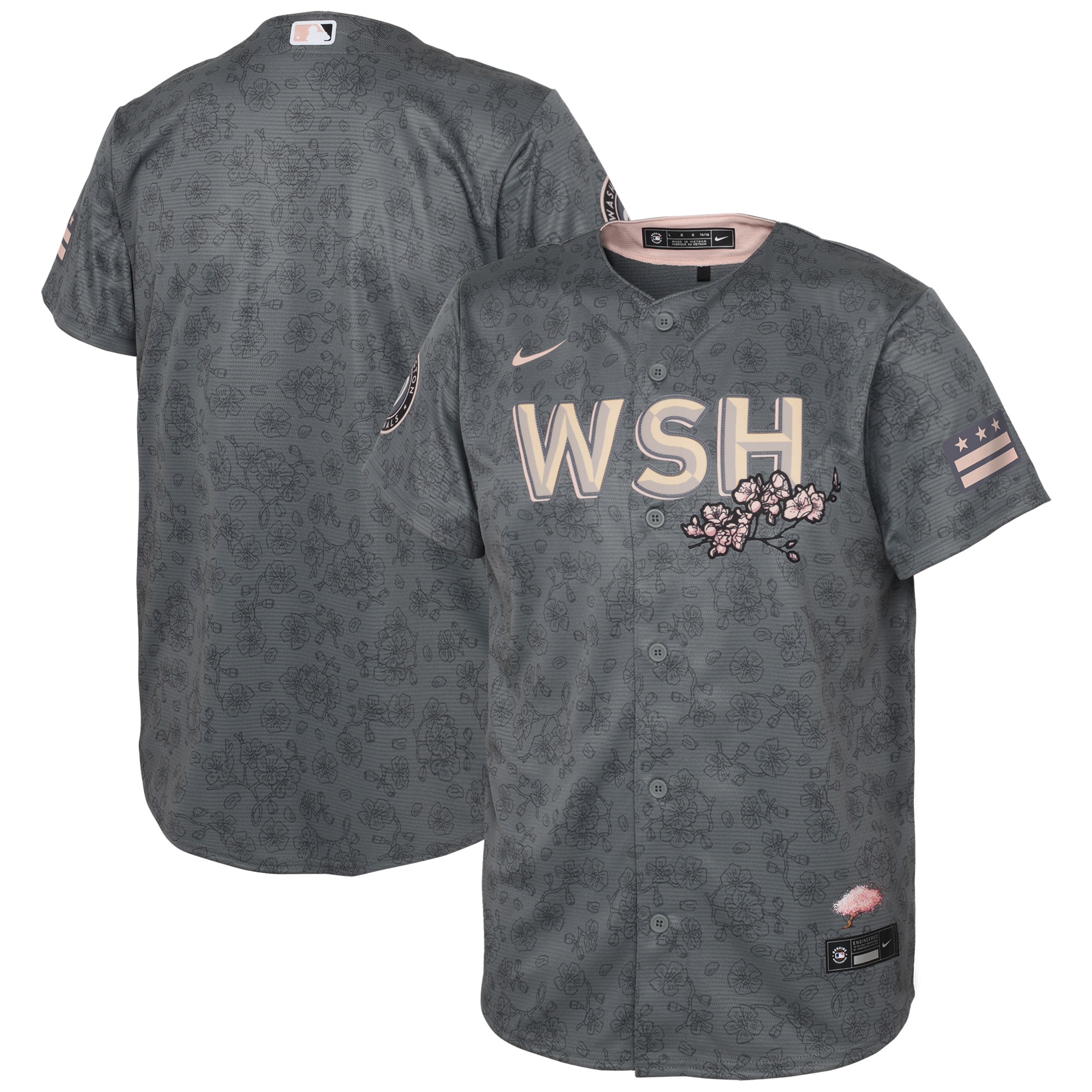 Washington Nationals Nike Youth 2022 City Connect Replica Jersey - Gray - vstockx