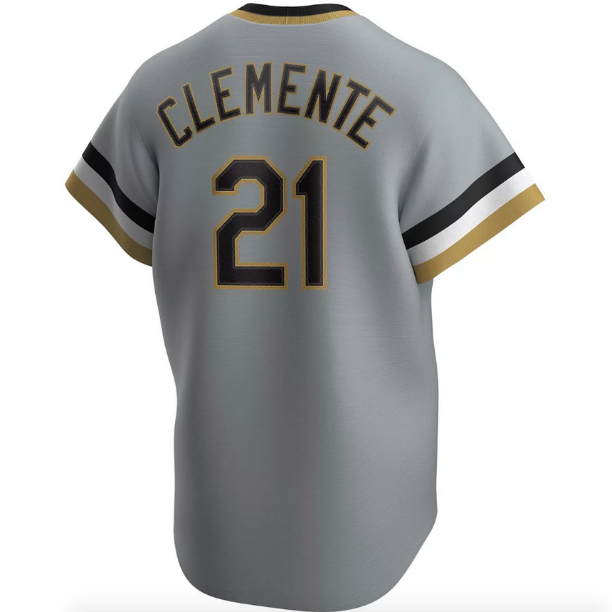 Men's Pittsburgh Pirates Roberto Clemente Road Gray Replica Jersey - vstockx