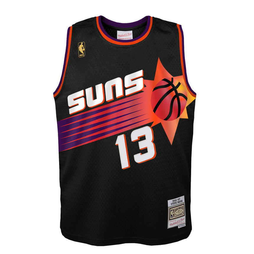 Youth Phoenix Suns Steve Nash Mitchell & Ness Black 1996-97 Hardwood Classics Swingman Jersey - vstockx