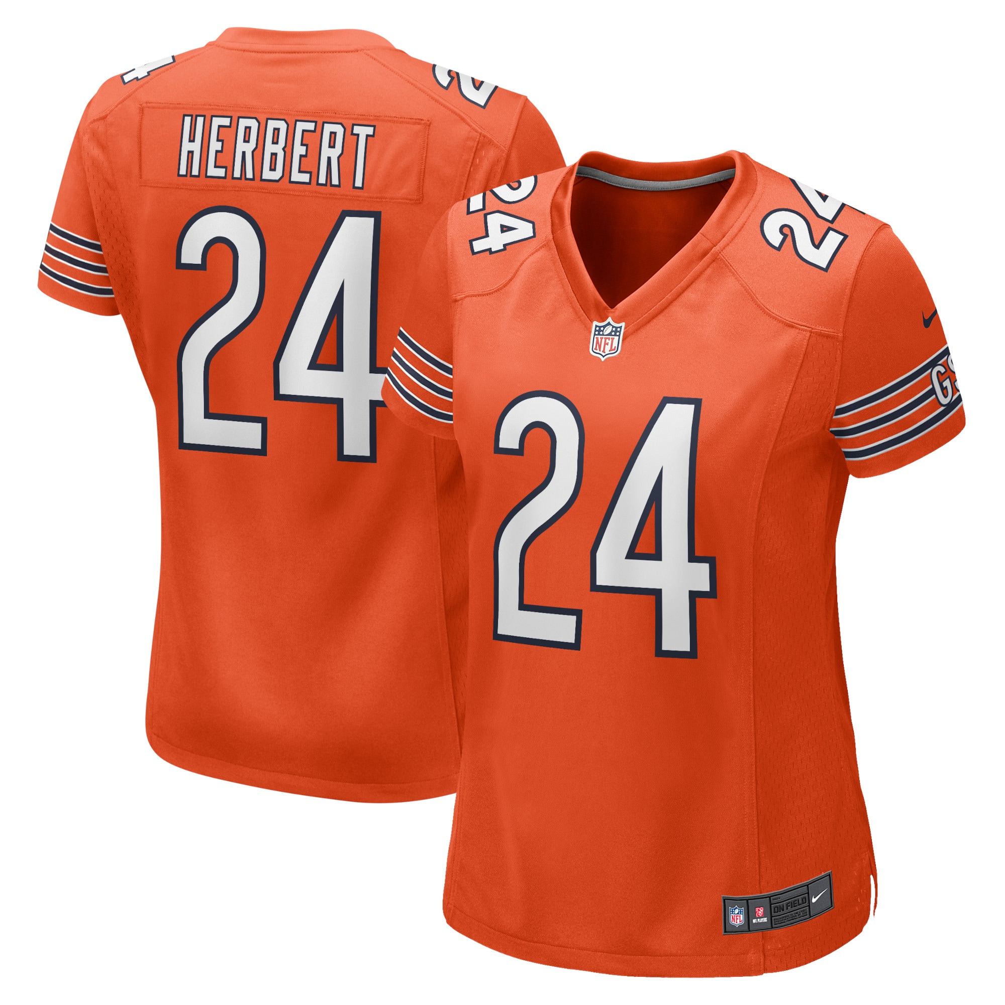 Khalil Herbert Chicago Bears Nike Women's Alternate Game Player Jersey - Orange - vstockx