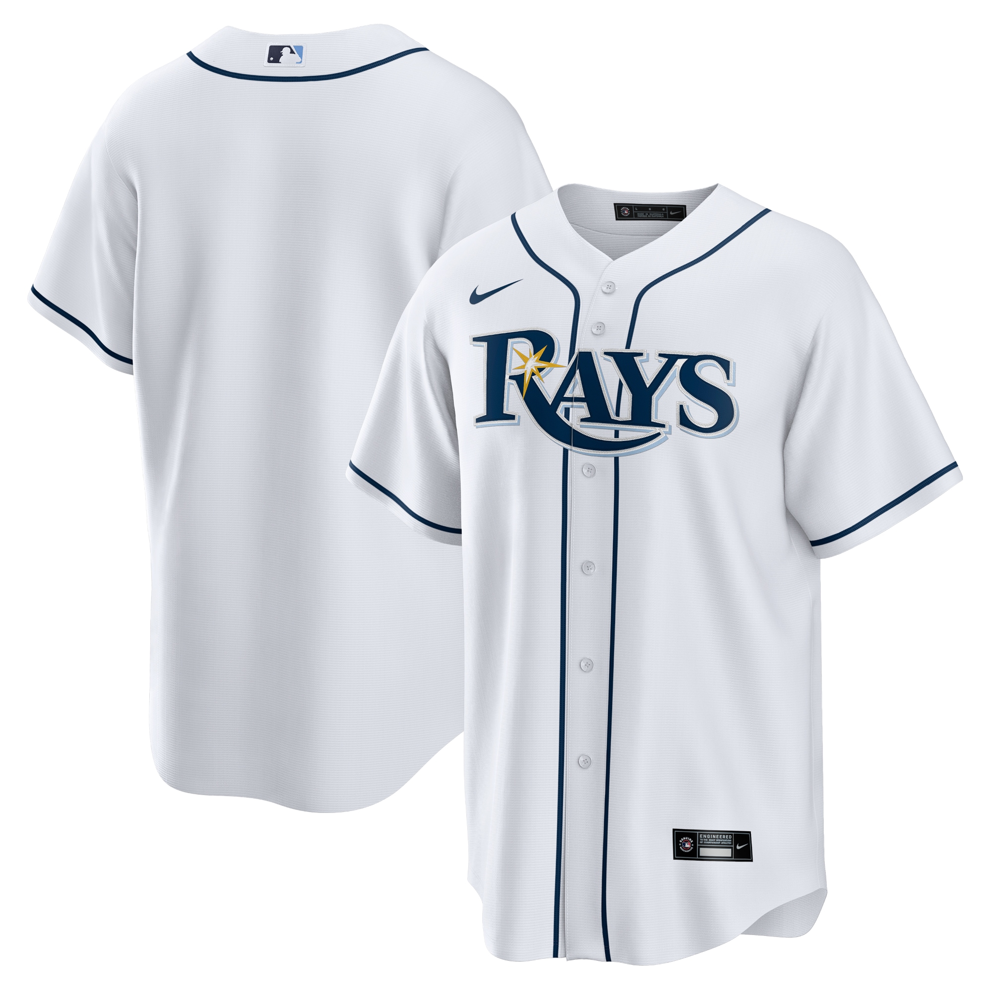 Tampa Bay Rays Nike Home Replica Team Jersey - White - vstockx