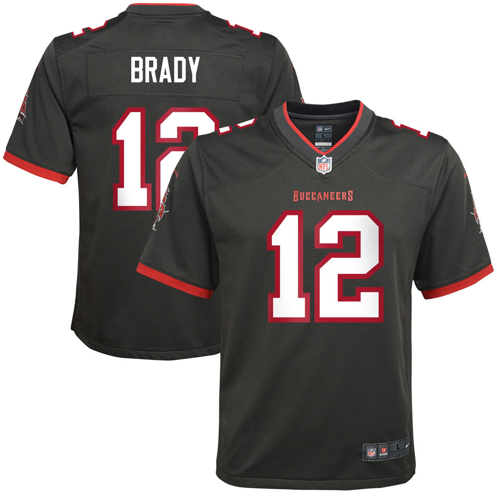 Youth Tampa Bay Buccaneers Tom Brady Alternate Game Jersey Pewter - vstockx