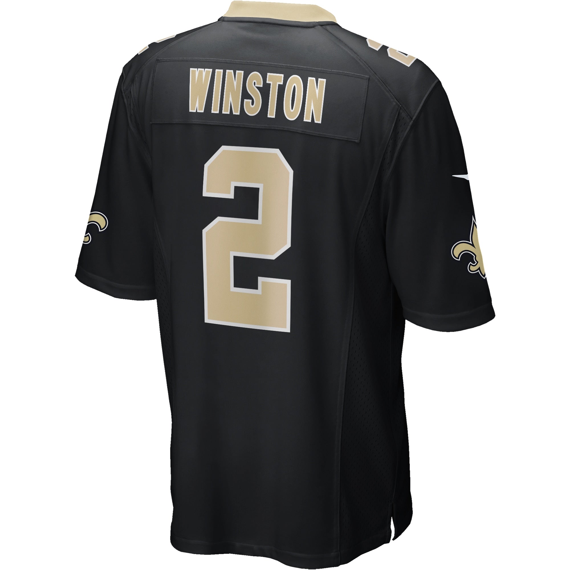 Men's Nike Jameis Winston Black New Orleans Saints Game Jersey - vstockx